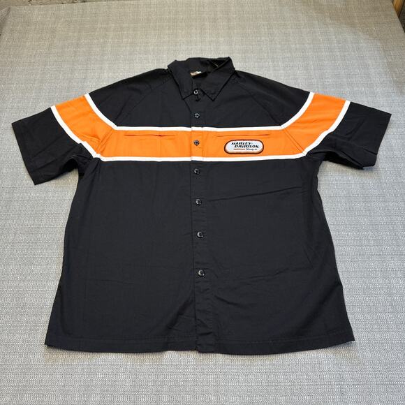 Harley Davidson Mechanics Shirt Mens Medium Button‎ Up Embroidered - Picture 1 of 8
